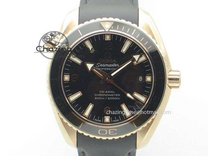 0429 Planet Ocean Master Chrono 45mm SS OM 1:1 Best Edition Black Dial Orange 12 On Rubber Strap A Durable 8169